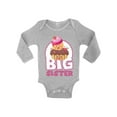thumbnail image 1 of Awkward Styles Cupcake Romper Baby Bodysuit Long Sleeve Big Sister Romper Baby Announcement Cupcake Romper for Baby Girls Bodysuit for Little One Cute Baby Clothing for Girls Big Sister Outfits, 1 of 4