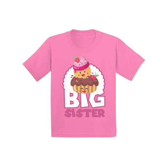 Awkward Styles Cupcake Shirts Big Sister Youth Shirt T Shirts for Girls Cupcake Clothing Big Sister Collection Funny Gifts for Girls I'm Big Sister Shirt Sis Tshirt for Kids Birthday Gifts for Sister