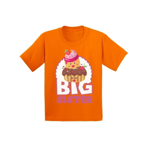 Awkward Styles Cupcake Shirts Big Sister Youth Shirt T Shirts for Girls Cupcake Clothing Big Sister Collection Funny Gifts for Girls I'm Big Sister Shirt Sis Tshirt for Kids Birthday Gifts for Sister