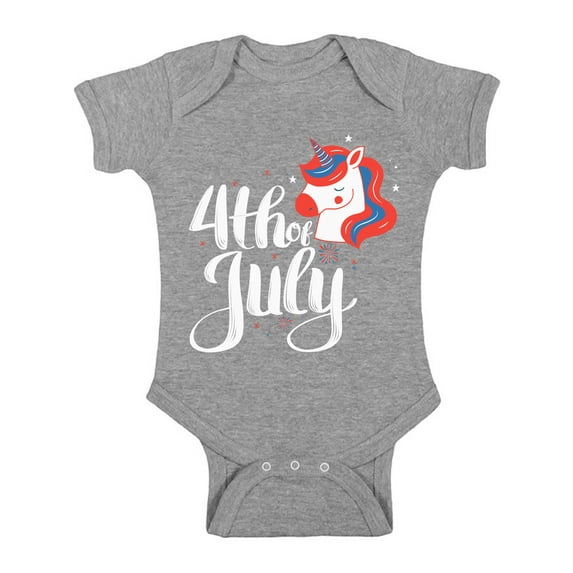 Awkward Styles Cute Baby Items for 4th of July One Piece Fourth of July Baby Bodysuit Unicorn One Piece Funny Unicorn Bodysuit Memorial Day Independence Day Clothing Patriotic Bodysuit Short Sleeve