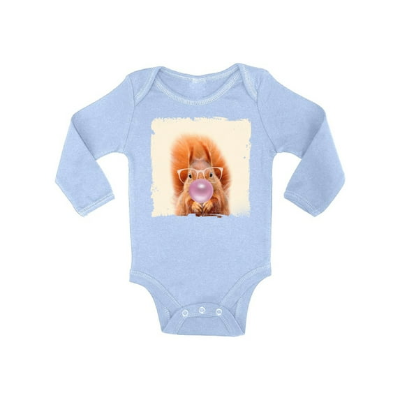 Awkward Styles Cute Clothing Bodysuit Long Sleeve Squirrel Clothing Pink Mood Lovely Gifts for Kids Squirrel Lovers Baby Boy Clothing Baby Girl Clothing Squirrel One Piece Gifts for Baby Cute Bodysuit