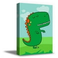 thumbnail image 1 of Awkward Styles Cute Dinosaurs Canvas Prints Little Trex Framed Canvas Wall Art Ready to Hang Picture Kids Room Decor Gifts Art for Kids Newborn Baby Room Wall Decor Dinosaur Wallpapers Made in USA, 1 of 6