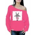 thumbnail image 1 of Awkward Styles Cute Giraffe Ladies Sweater Giraffe Lovers Cute Off The Shoulder Sweatshirt for Mom Gifts for Her Giraffe Crewneck Fancy Animal Clothing Collection Animal Lover Giraffe with Gum, 1 of 4