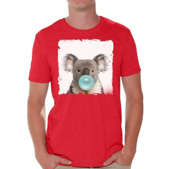 Awkward Styles Cute Men Tshirt Koala with Blue Gum T Shirt Koala Clothes Animal T-Shirt for Men Funny Animal Gifts Koala T Shirt Cute Animal T Shirt Koala Shirt Gifts for Him Funny Men T Shirt