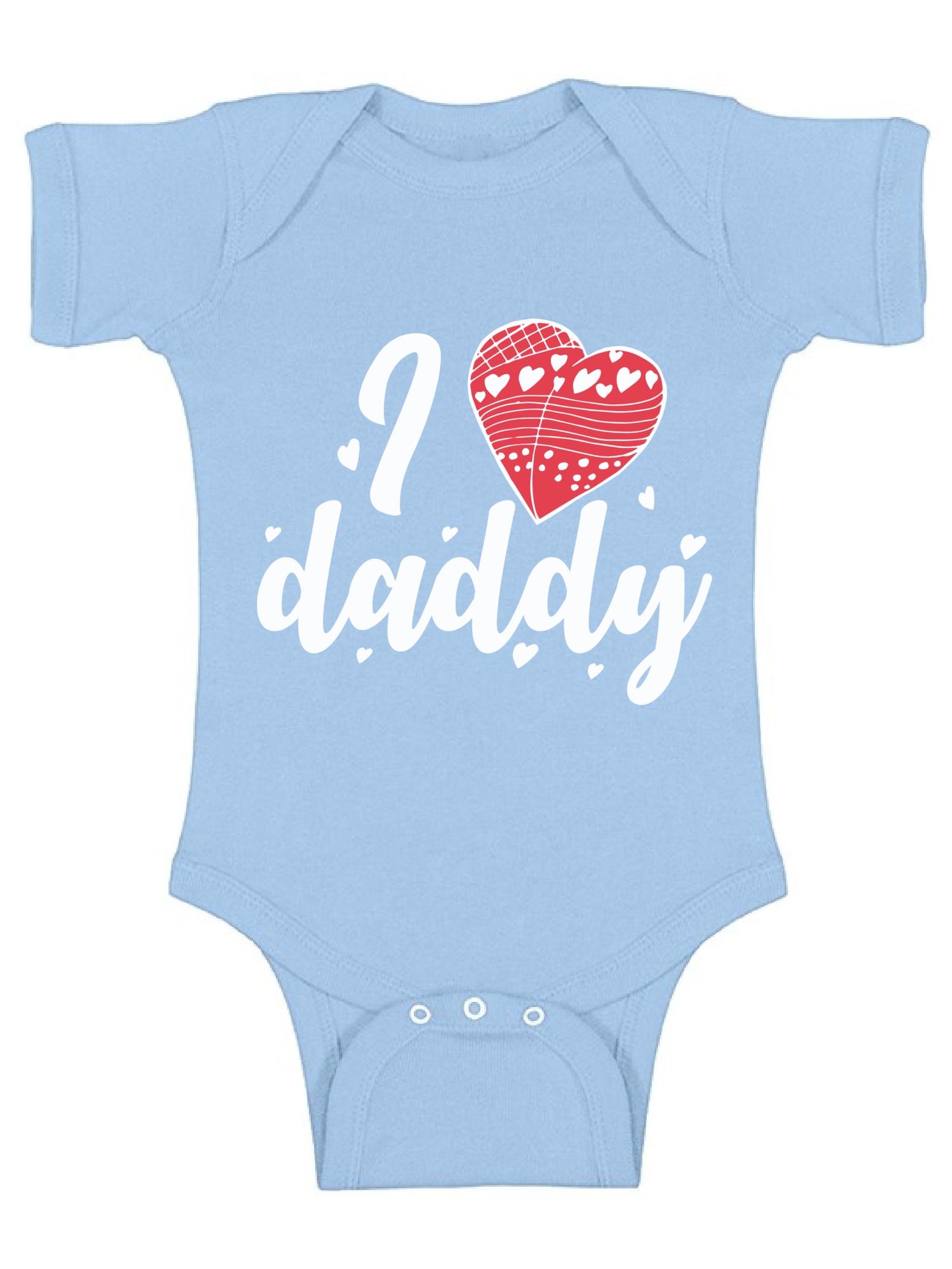 Awkward Styles Cute Red Heart One Piece Best Dad Ever Newborn Babies Clothes Love Bodysuit I