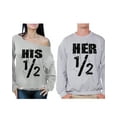 thumbnail image 1 of Awkward Styles Cute Valentines Sweatshirts for Couple Matching Boyfriend Girlfriend Couple Sweaters His Half Off Shoulder Sweatshirt Her Half Sweater for Couple Funny Husband Wife Matching Sweatshirts, 1 of 5