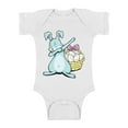 thumbnail image 1 of Awkward Styles Dabbing Easter Bunny Baby Bodysuit Short Sleeve Easter Bunny One Piece Top Easter Gifts for Baby First Easter Outfit Easter Holiday One Piece Top Cute Easter Dab Bodysuit for Baby, 1 of 4
