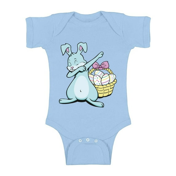 Awkward Styles Dabbing Easter Bunny Baby Bodysuit Short Sleeve Easter Bunny One Piece Top Easter Gifts for Baby First Easter Outfit Easter Holiday One Piece Top Cute Easter Dab Bodysuit for Baby