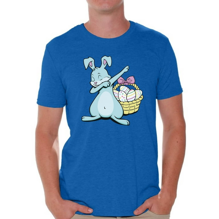 Awkward Styles Dabbing Easter Bunny Shirt for Men Easter Bunny