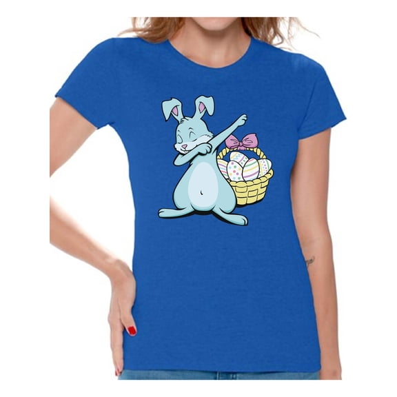 Awkward Styles Dabbing Easter Bunny Shirt for Women Easter Bunny Tshirt Easter Shirt for Women Happy Easter Easter Gifts for Her Easter Bunny T Shirts Easter Holiday Shirts Easter Basket Stuffers
