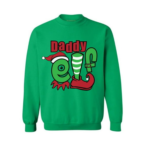 Awkward Styles Daddy Elf Sweashirt Christmas Elf Sweater Christmas Sweater Men Matching Family Christmas Pajamas Elf Suit for Dad Funny Christmas Gifts for Dad Tacky Christmas Sweater