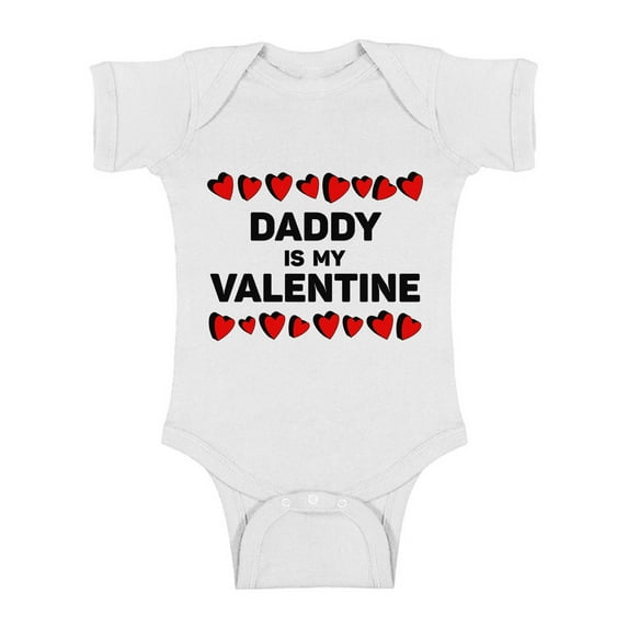 Awkward Styles Daddy Is My Valentine Baby Bodysuit Short Sleeve Baby Girl Top One Piece Valentine's Day Gifts for Baby Girl Valentine's Day Baby Romper Cute Gifts for Girls Dad Baby Girl Bodysuit