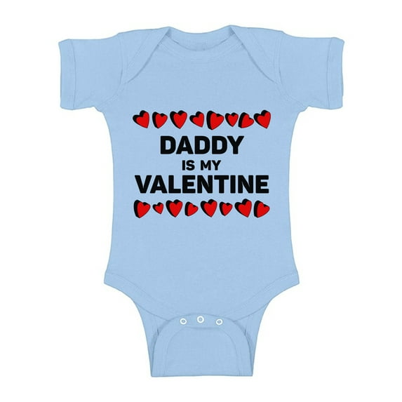 Awkward Styles Daddy Is My Valentine Baby Bodysuit Short Sleeve Baby Girl Top One Piece Valentine's Day Gifts for Baby Girl Valentine's Day Baby Romper Cute Gifts for Girls Dad Baby Girl Bodysuit