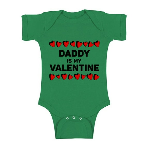 Awkward Styles Daddy Is My Valentine Baby Bodysuit Short Sleeve Baby Girl Top One Piece Valentine's Day Gifts for Baby Girl Valentine's Day Baby Romper Cute Gifts for Girls Dad Baby Girl Bodysuit