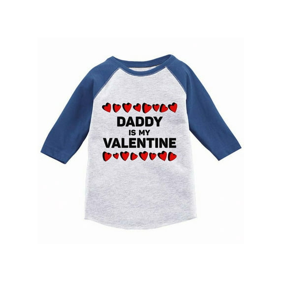 Awkward Styles Daddy Is My Valentine Toddler Raglan Shirt Valentine Jersey Shirt Dad Daughter Gifts Valentine Day Shirt Cute Gift for Girls Dad Valentine's Day Raglan for Toddler Funny Princess Daddy