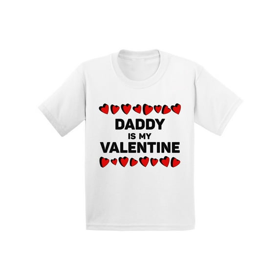 Awkward Styles Daddy Is My Valentine Toddler Shirt Girls Valentine's Day Shirt Dad Daughter Gifts Valentine Day Shirt Cute Gifts for Girls Dad Valentine's Day Tshirt for Toddler Funny Princess Daddy