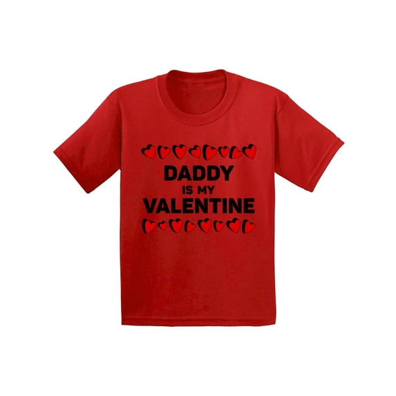 Awkward Styles Daddy Is My Valentine Youth Shirt Valentine's Day Tshirt for Girls Dad Daughter Gifts Valentine Day Shirt Cute Gifts for Girls Dad Valentine's Day Tshirt for Kids Fun Princess Daddy