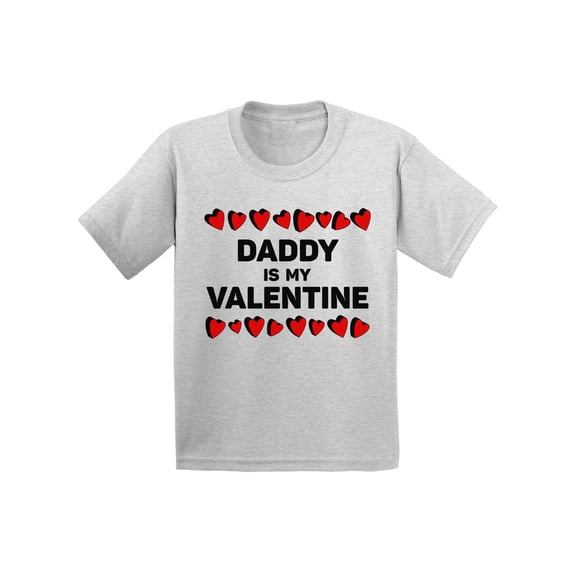 Awkward Styles Daddy Is My Valentine Youth Shirt Valentine's Day Tshirt for Girls Dad Daughter Gifts Valentine Day Shirt Cute Gifts for Girls Dad Valentine's Day Tshirt for Kids Fun Princess Daddy