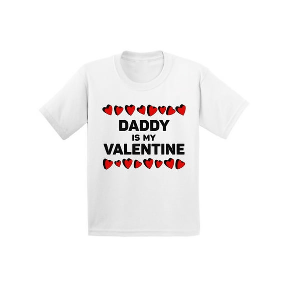 Awkward Styles Daddy Is My Valentine Youth Shirt Valentine's Day Tshirt for Girls Dad Daughter Gifts Valentine Day Shirt Cute Gifts for Girls Dad Valentine's Day Tshirt for Kids Fun Princess Daddy