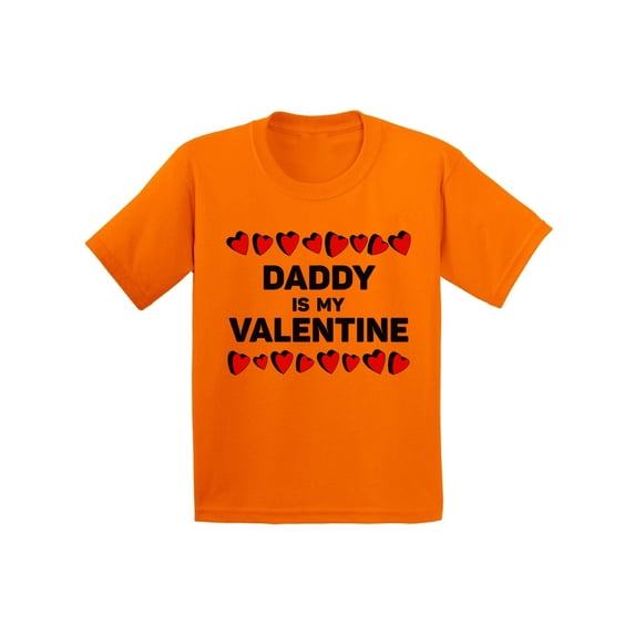Awkward Styles Daddy Is My Valentine Youth Shirt Valentine's Day Tshirt for Girls Dad Daughter Gifts Valentine Day Shirt Cute Gifts for Girls Dad Valentine's Day Tshirt for Kids Fun Princess Daddy