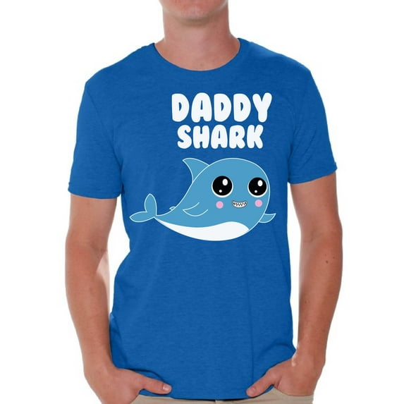 Awkward Styles Daddy Shark Shirt for Him Shark Family Men's T Shirt Family Vacation Shirts Matching Shark Shirts for Family Shark Gifts for Dad Shark Themed Party Outfit for Dad Shark Dad T-Shirt