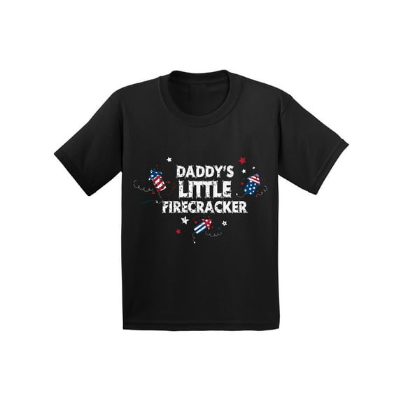Awkward Styles Daddy's Little Firecracker Toddler Shirt 4th of July Shirt for Kids Cute Independence Day Outfit Kids USA Shirt 4th of July Fireworks Shirt for Boys and Girls USA Shirt for Kids