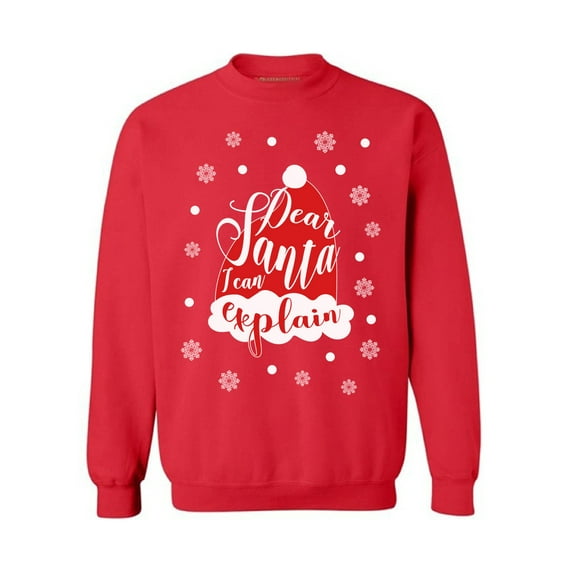 Awkward Styles Dear Santa I Can Explain Sweatshirt Dear Santa Xmas Sweater Funny Christmas Sweaters Christmas Gifts Funny Santa Christmas Sweater Holiday Outfit Christmas Party Sweatshirt