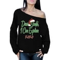 thumbnail image 1 of Awkward Styles Dear Santa I Can Explain XOXO Christmas Off the Shoulder Sweatshirt Sweater Santa Hat Off the Shoulder Top Slouchy Oversized Sweatshirt Santa XOXO Christmas Sweater for Women, 1 of 4