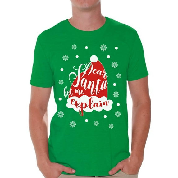 Awkward Styles Dear Santa Let Me Explain Tshirt for Men Dear Santa Shirts Funny Christmas Shirt for Men Xmas Men's Tshirt Holiday Gifts Holiday Shirt for Christmas Santa Hat Shirt Christmas Party