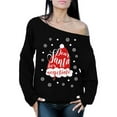 thumbnail image 1 of Awkward Styles Dear Santa Let's Negotiate Off Shoulder Sweatshirt Dear Santa Oversized Sweater for Women Funny Christmas Gifts for Her Holiday Sweatshirt Christmas Party Outfit Santa Claus Crewneck, 1 of 5