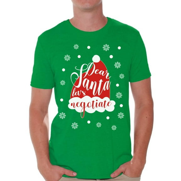 Awkward Styles Dear Santa Let's Negotiate Tshirt for Men Dear Santa Shirts Funny Christmas Shirt for Men Xmas Men's Tshirt Holiday Gifts Holiday Shirt for Christmas Santa Hat Shirt Christmas Party