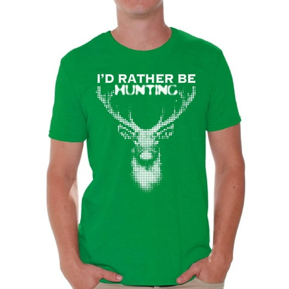 Awkward Styles Deer Hunting Shirt for Him I Would Rather be Hunting Shirt for Boyfriend Deer Hunting Lovers Gifts Hunter T Shirt for Dad Hunting Tshirt for Men I'd Rather be Hunting Men's Shirt