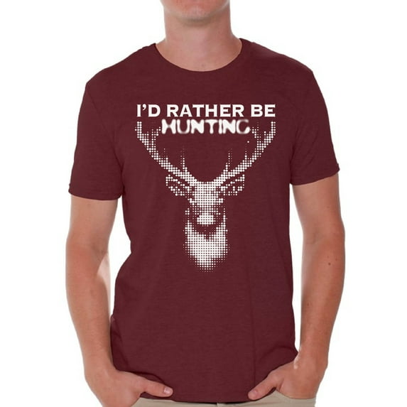 Awkward Styles Deer Hunting Shirt for Him I Would Rather be Hunting Shirt for Boyfriend Deer Hunting Lovers Gifts Hunter T Shirt for Dad Hunting Tshirt for Men I'd Rather be Hunting Men's Shirt