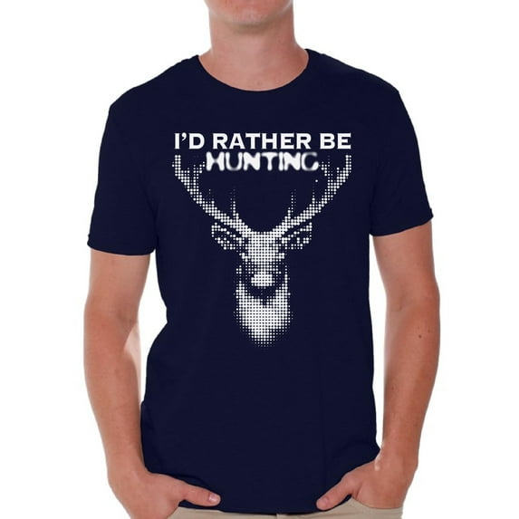 Awkward Styles Deer Hunting Shirt for Him I Would Rather be Hunting Shirt for Boyfriend Deer Hunting Lovers Gifts Hunter T Shirt for Dad Hunting Tshirt for Men I'd Rather be Hunting Men's Shirt