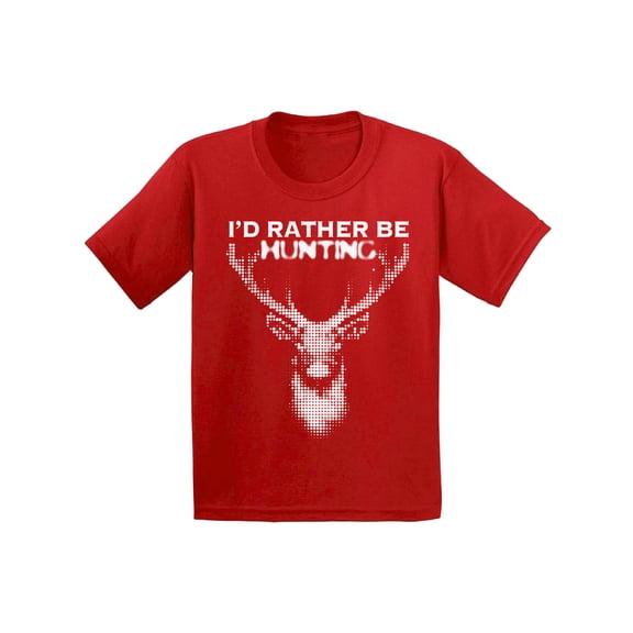 Awkward Styles Deer Hunting T Shirt for Boys I Would Rather be Hunting Shirt for Girls Deer Hunting Lovers Gifts Hunter T Shirt for Children I Love Hunting Shirt I'd Rather be Hunting Kids Shirts