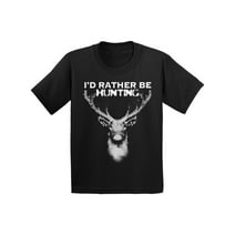Awkward Styles Deer Hunting T Shirt for Boys I Would Rather be Hunting Shirt for Girls Deer Hunting Lovers Gifts Hunter T Shirt for Children I Love Hunting Shirt I'd Rather be Hunting Kids Shirts