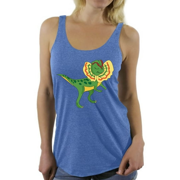 Awkward Styles Dilophosaurus Racerback Tank Top for Her Dinosaur Tanks Dilophosaurus Racerback Shirts Animal Shirts for Women Dilophosaurus Outfit Dinosaur Themed Party Dinosaur Gifts for Women