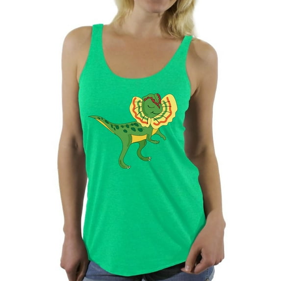Awkward Styles Dilophosaurus Racerback Tank Top for Her Dinosaur Tanks Dilophosaurus Racerback Shirts Animal Shirts for Women Dilophosaurus Outfit Dinosaur Themed Party Dinosaur Gifts for Women