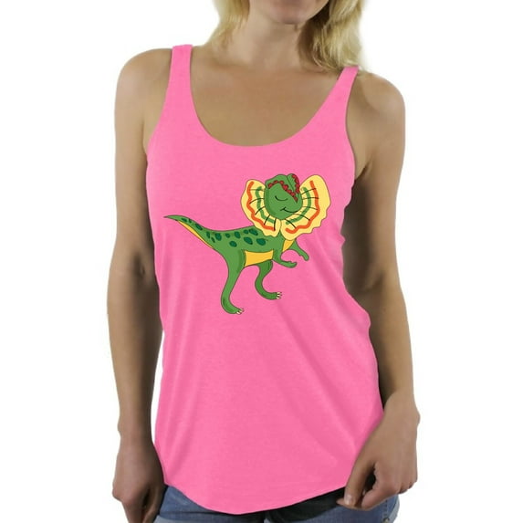 Awkward Styles Dilophosaurus Racerback Tank Top for Her Dinosaur Tanks Dilophosaurus Racerback Shirts Animal Shirts for Women Dilophosaurus Outfit Dinosaur Themed Party Dinosaur Gifts for Women