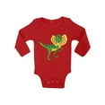 thumbnail image 1 of Awkward Styles Dilophosaurus Romper Baby Bodysuit Long Sleeve Dinosaur One Piece Top for Newborn Baby Dinosaur Gifts for Babies Cute Dinosaur Clothes for Baby Girl Animal Bodysuit for Baby Boy, 1 of 4