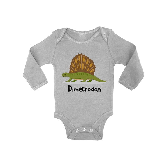Awkward Styles Dimetrodon Dinosaur Long Sleeve Bodysuit for Baby Dinosaur One Piece Top Dinosaur Birthday Party Baby Shower Gifts Dinosaur Lovers Cute Dinosaur Gifts for Newborn Baby Dinosaur Outfit