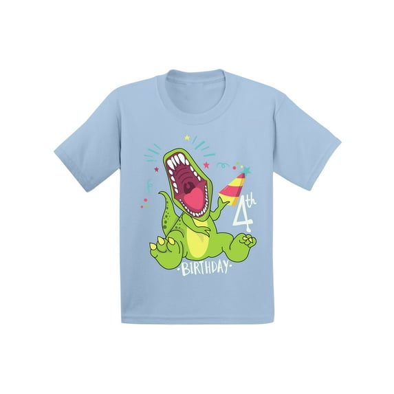 Awkward Styles Dinosaur Birthday Shirt for 4 Year Old 4th Birthday Party Shirt Dinosaur Gifts for Kids Dinosaur Themed Birthday Party 4th Birthday Boy Shirt Gifts for 4 Year Old Birthday Girl Shirt