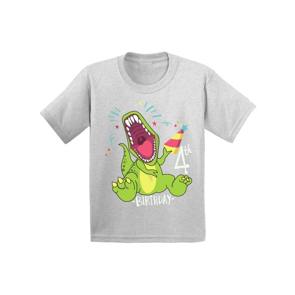 Awkward Styles Dinosaur Birthday Shirt for 4 Year Old 4th Birthday Party Shirt Dinosaur Gifts for Kids Dinosaur Themed Birthday Party 4th Birthday Boy Shirt Gifts for 4 Year Old Birthday Girl Shirt