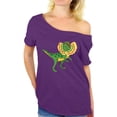 thumbnail image 1 of Awkward Styles Dinosaur Off Shoulder Tshirt Dilophosaurus Oversized Shirts Dilophosaurus T Shirt Animal Shirts for Women Dilophosaurus Outfit Dinosaur Themed Party Gifts Dinosaur Gifts for Her, 1 of 4