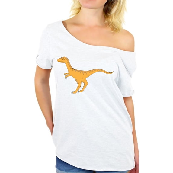 Awkward Styles Dinosaur Off The Shoulder Tshirt Velociraptor Oversized Shirts Velociraptor T Shirt Animal Shirts for Women Velociraptor Outfit Dinosaur Themed Party Gifts Dinosaur Gifts for Her