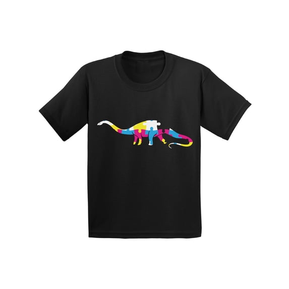 Awkward Styles Dinosaur Puzzle Piece for Autism Awareness Autism Youth Shirt Autism Awareness Shirts Autistic Pride Gifts for Kids Autism Tshirt Dinosaur Gifts for Autism Autism Support Tshirt