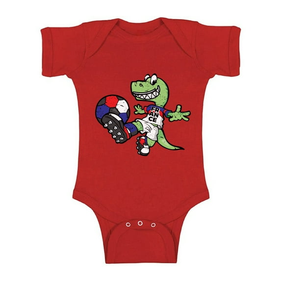 Awkward Styles Dinosaur Soccer Short Sleeve Baby Bodysuit France Baby Bodysuit