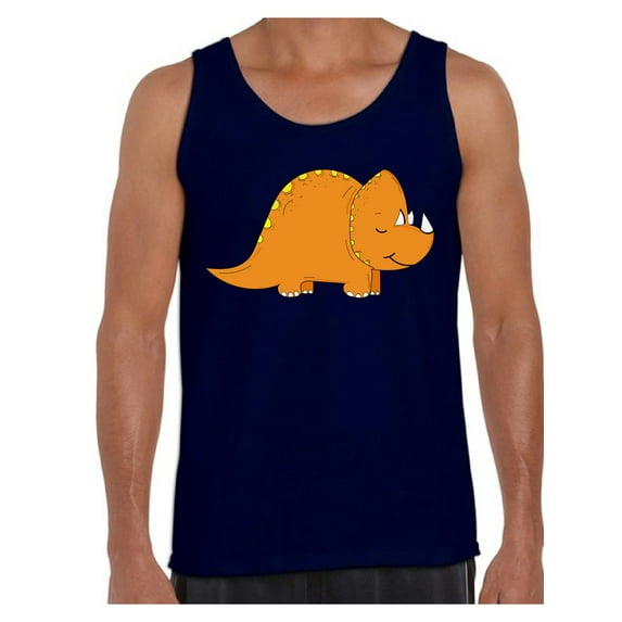 Awkward Styles Dinosaur Tank Top for Men Triceratops Dinosaur Tanks for Men Triceratops T Shirt Animal Shirts for Men Funny Triceratops Gifts for Him Dinosaur Party Outfit Dinosaur Gifts for Men