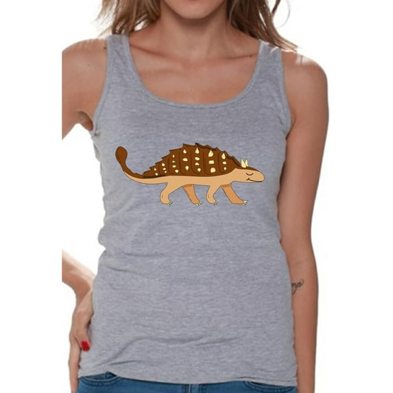 Awkward Styles Dinosaur Tanks Ankylosaurus Shirts for Women Ankylosaurus Tank Top Spirit Animal Shirts for Women Ankylosaurus Outfit Gifts for Her Dinosaur Themed Party Dinosaur Gifts for Women