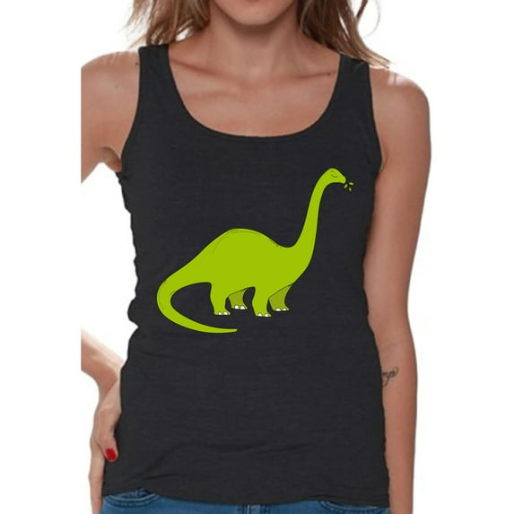 Awkward Styles Dinosaur Tanks Brontosaurus Shirts for Women Cute Brontosaurus Tank Top Animal Shirts for Women Brontosaurus Outfit Gifts for Her Dinosaur Themed Party Dinosaur Gifts for Women